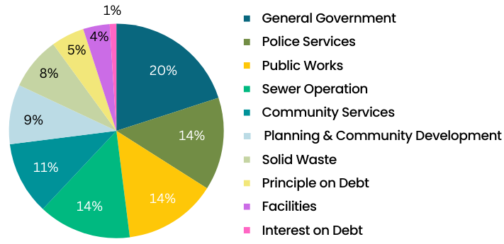 Graph showing where the money is spent