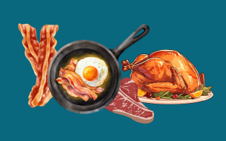 image of bacon, meat, chicken
